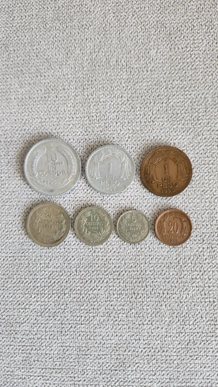 Lote de monedas antiguas chilenas - 1