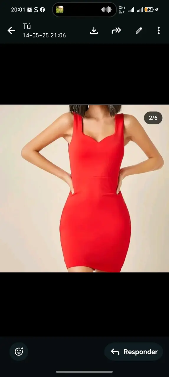 Vestido rojo elásticado - 1