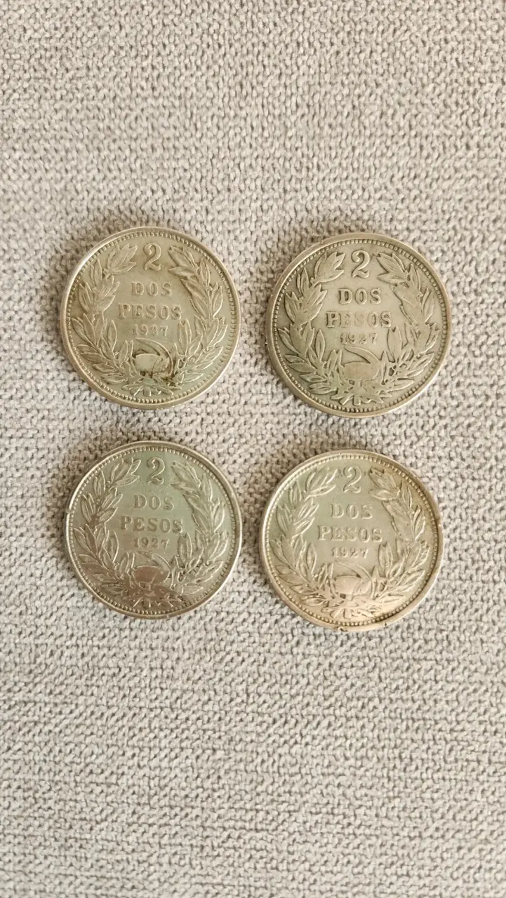 Moneda 2 pesos 1927 plata 0.5 - 1