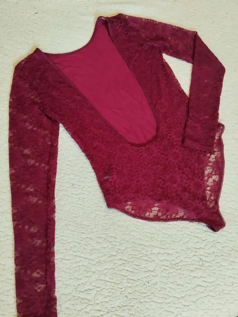 Body de encaje burdeo - 2