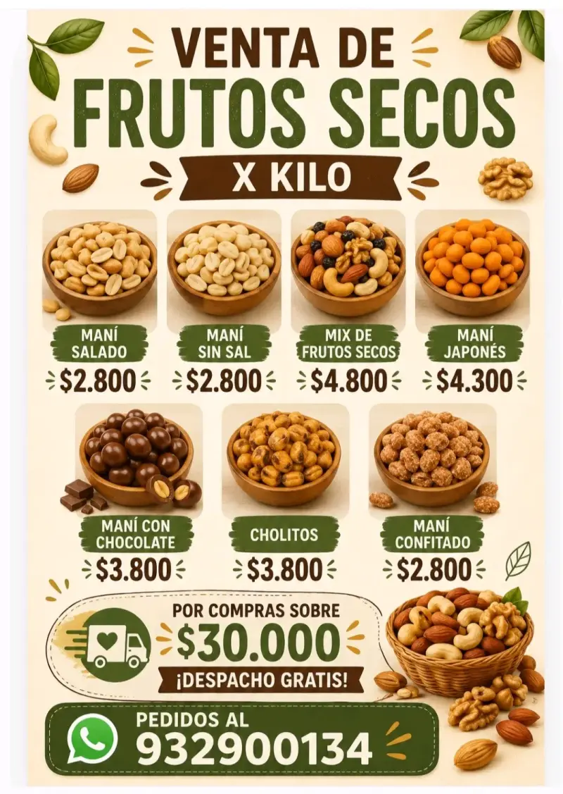 Venta de frutos secos por kilo