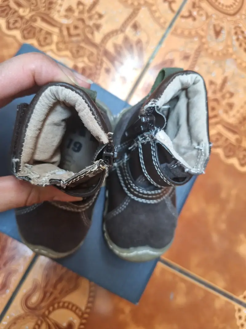 Botines infantiles de cuero café n19 - 2