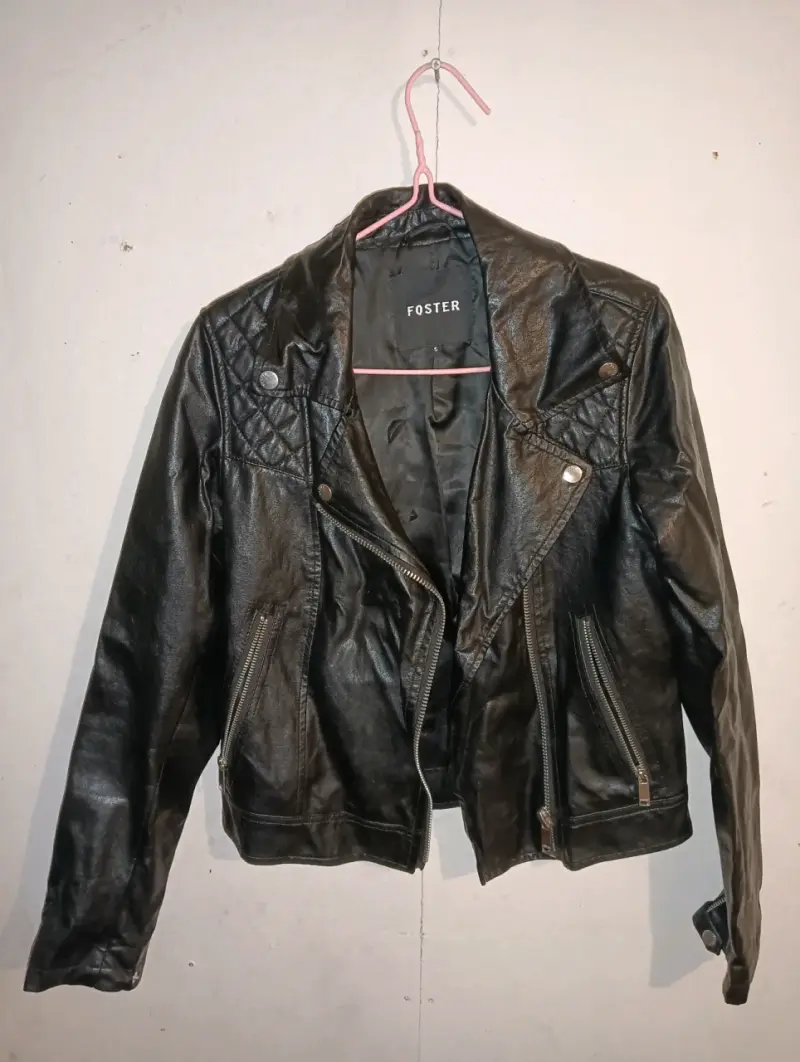 Chaqueta de cuero negra Foster - 1