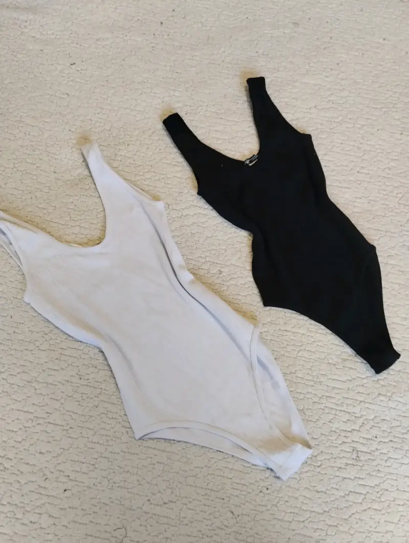Bodys Zara negro y gris claro - 1