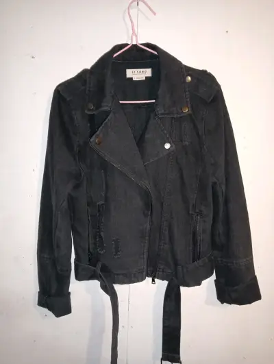 Chaqueta negra de mezclilla - miniatura 1