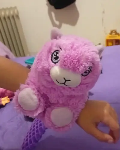 Marioneta alpaca púrpura peluche - miniatura 2