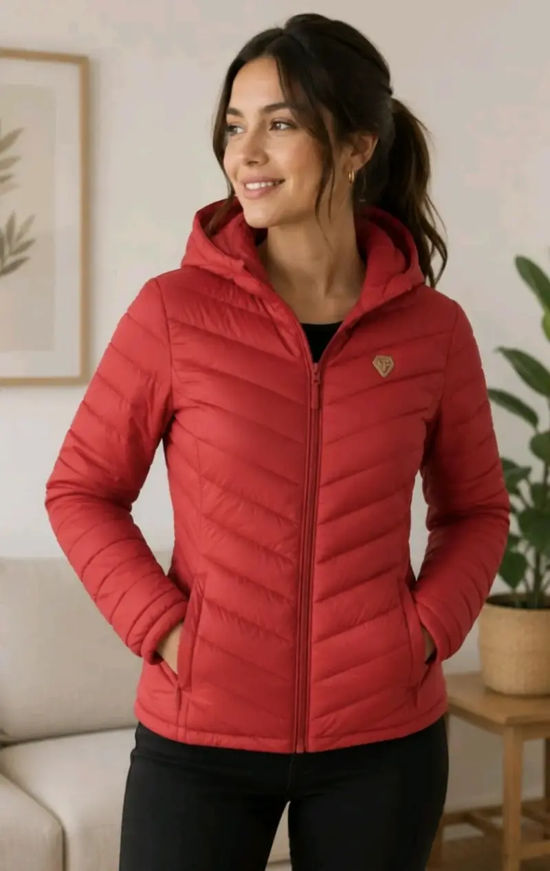 Chaqueta roja con capucha - 1