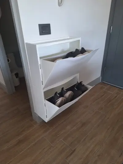 Mueble zapatero blanco moderno - miniatura 3