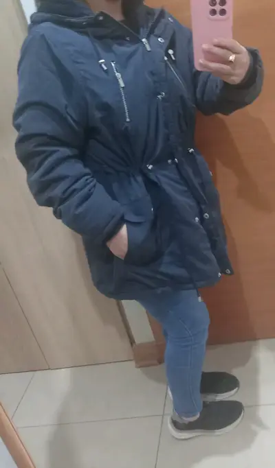 Parka azul con capucha - miniatura 1