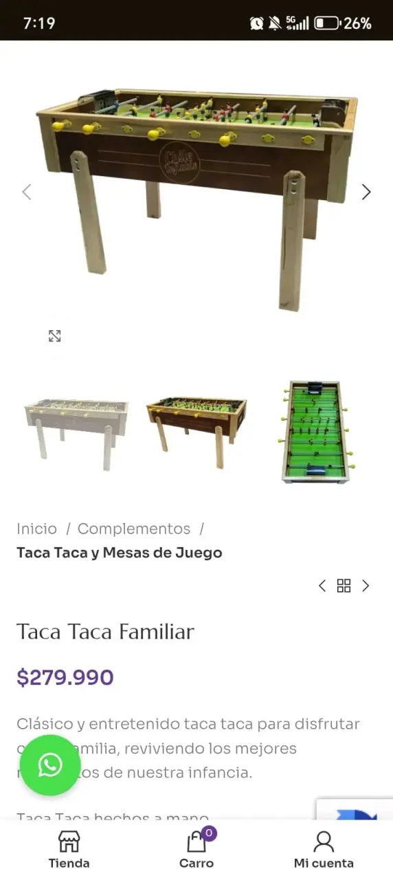 Taca Taca Familiar de Madera chile inflable nuevo - 1