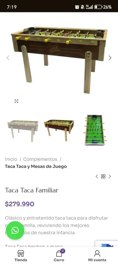 Taca Taca Familiar de Madera chile inflable nuevo - miniatura 1