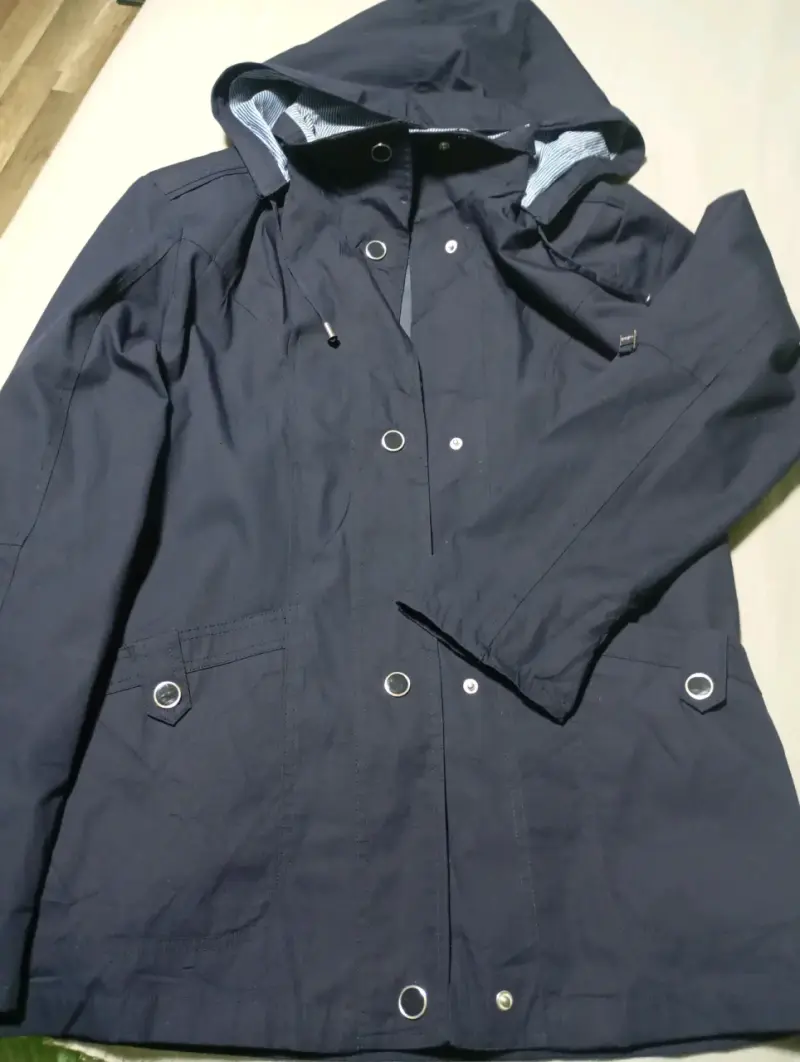 Parka azul con capucha - 1