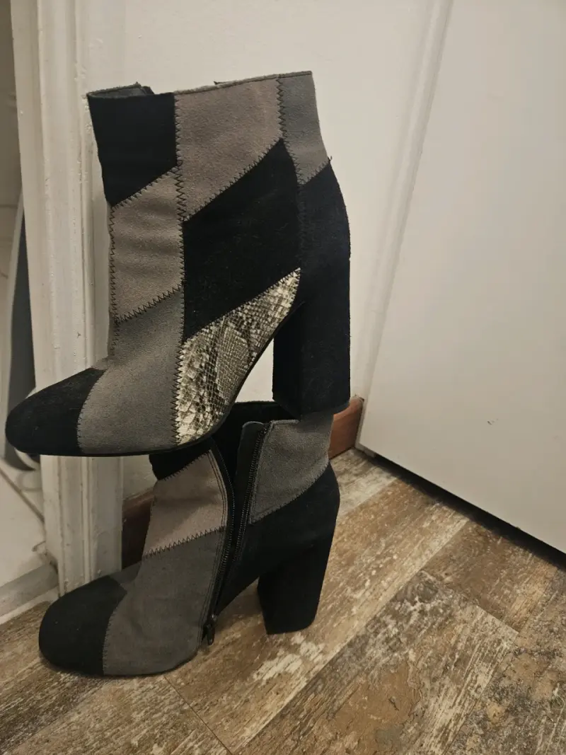 Botines de cuero patchwork - 3