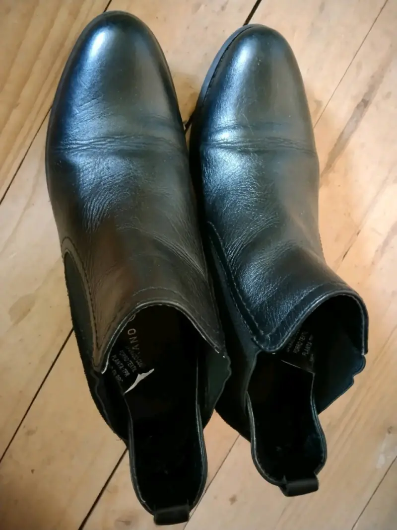 Botines negros de cuero talla 38 - 2