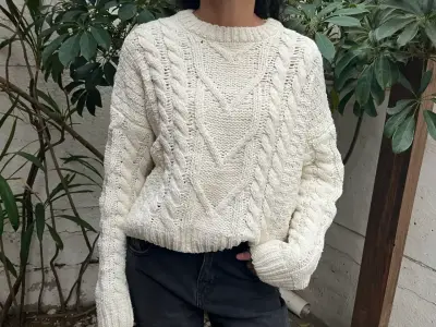 Suéter beige-blanco - miniatura 1