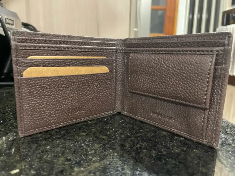 Billetera marrón de cuero marca trial - 2
