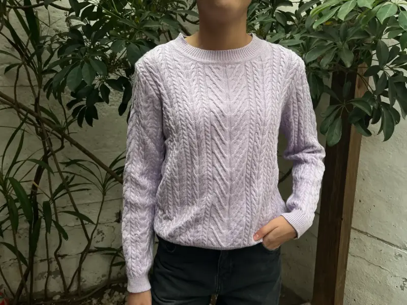 Suéter lila trenzado - 1