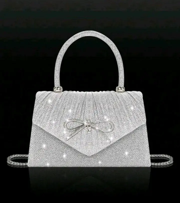 Cartera plateada brillante - 1