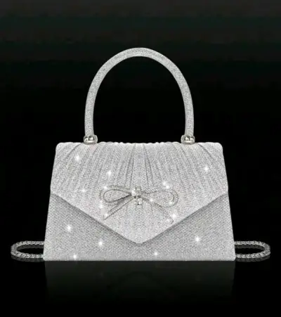 Cartera plateada brillante - miniatura 1