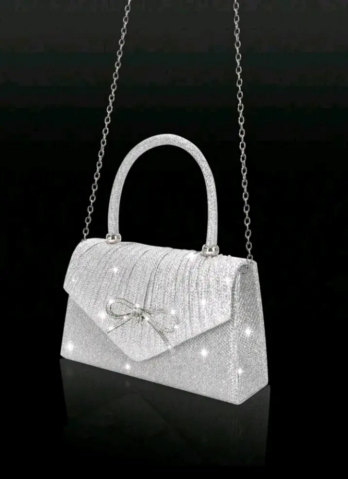 Cartera plateada brillante - 2