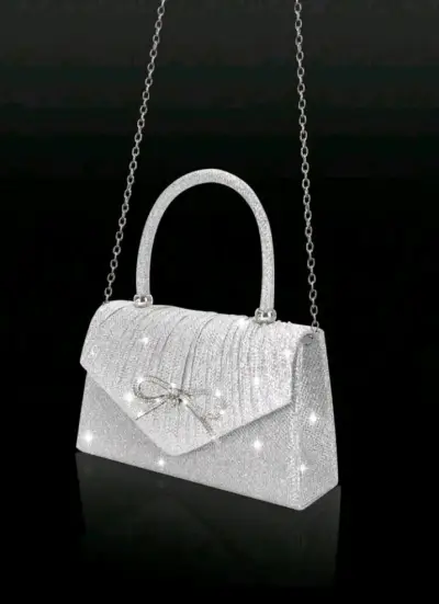 Cartera plateada brillante - miniatura 2