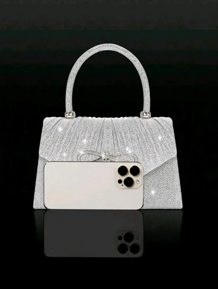 Cartera plateada brillante - 3