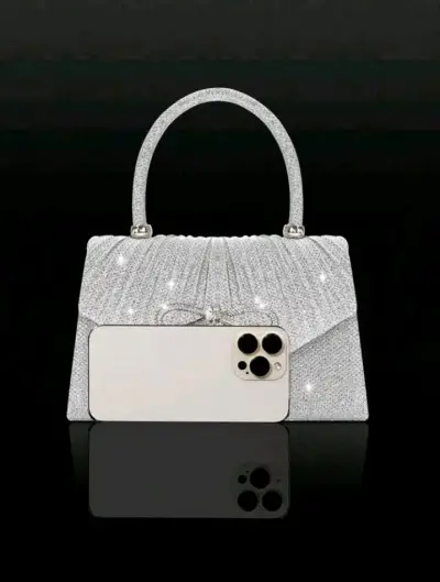 Cartera plateada brillante - miniatura 3