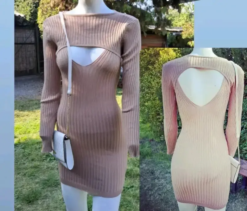Vestido ajustado con abertura