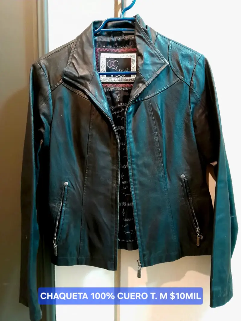 Chaqueta de cuero negra - 1