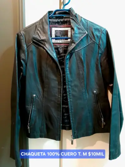 Chaqueta de cuero negra - miniatura 1
