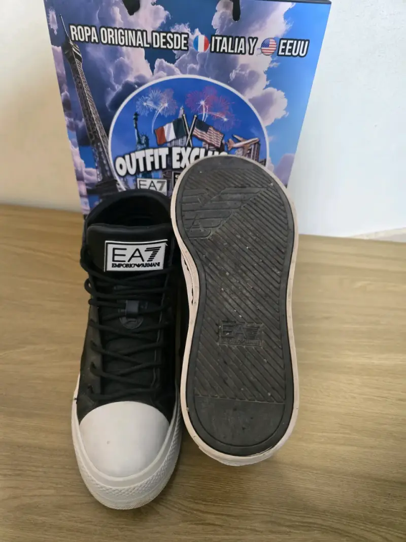 Zapatillas EA7 negras y blancas - 4