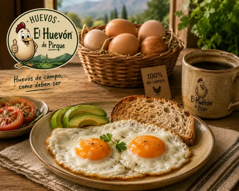Huevos de campo frescos