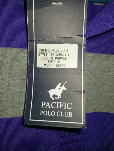 Polera polo rayada morado y gris - miniatura 3