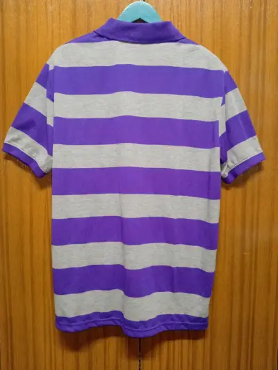 Polera polo rayada morado y gris - miniatura 4