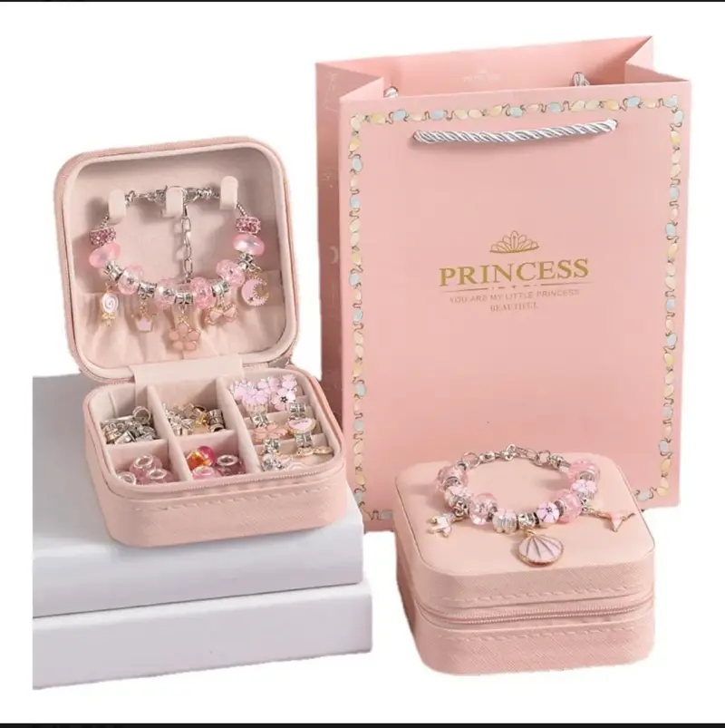 Set de joyería para niñas rosa - 1
