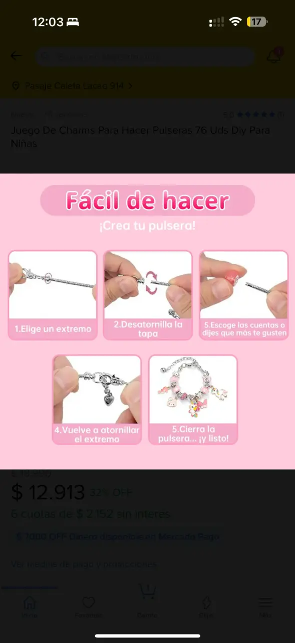 Set de joyería para niñas rosa - 3