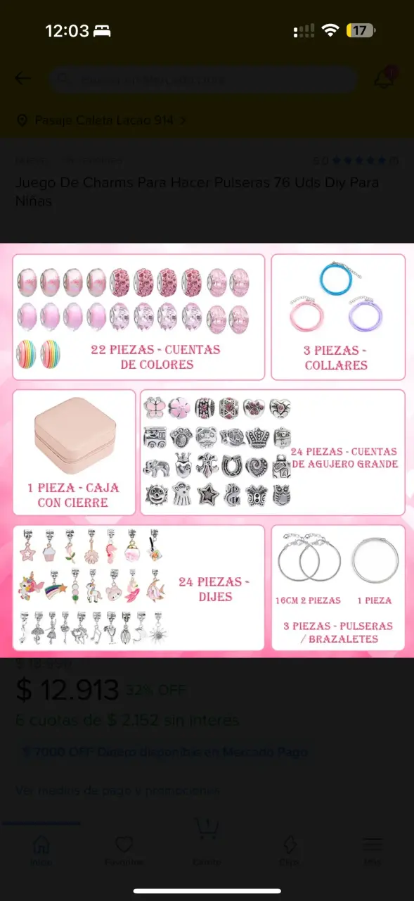 Set de joyería para niñas rosa - 5