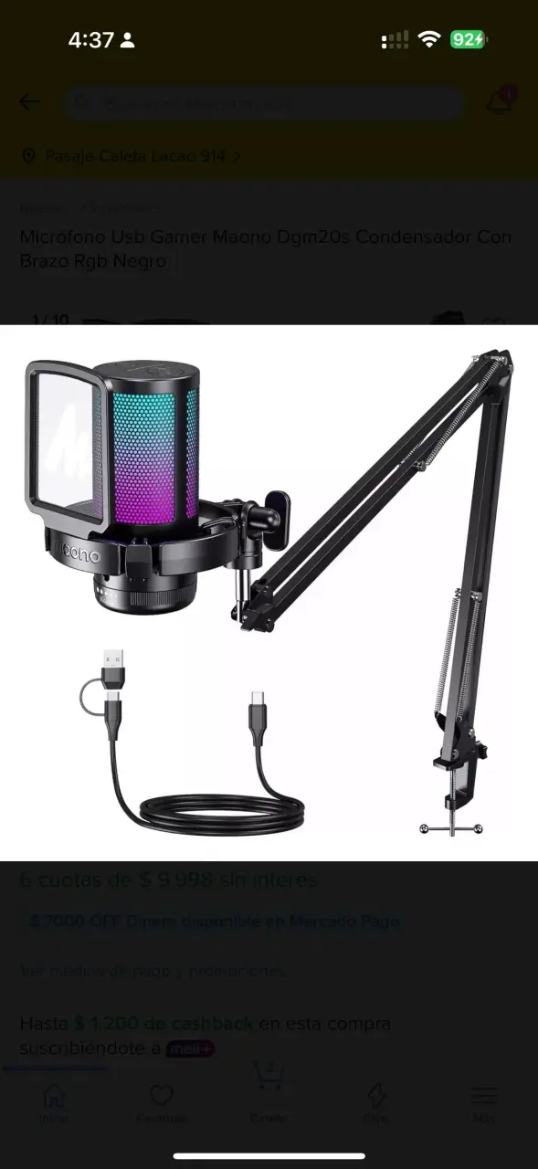 Micrófono USB Gamer Maono RGB - 1