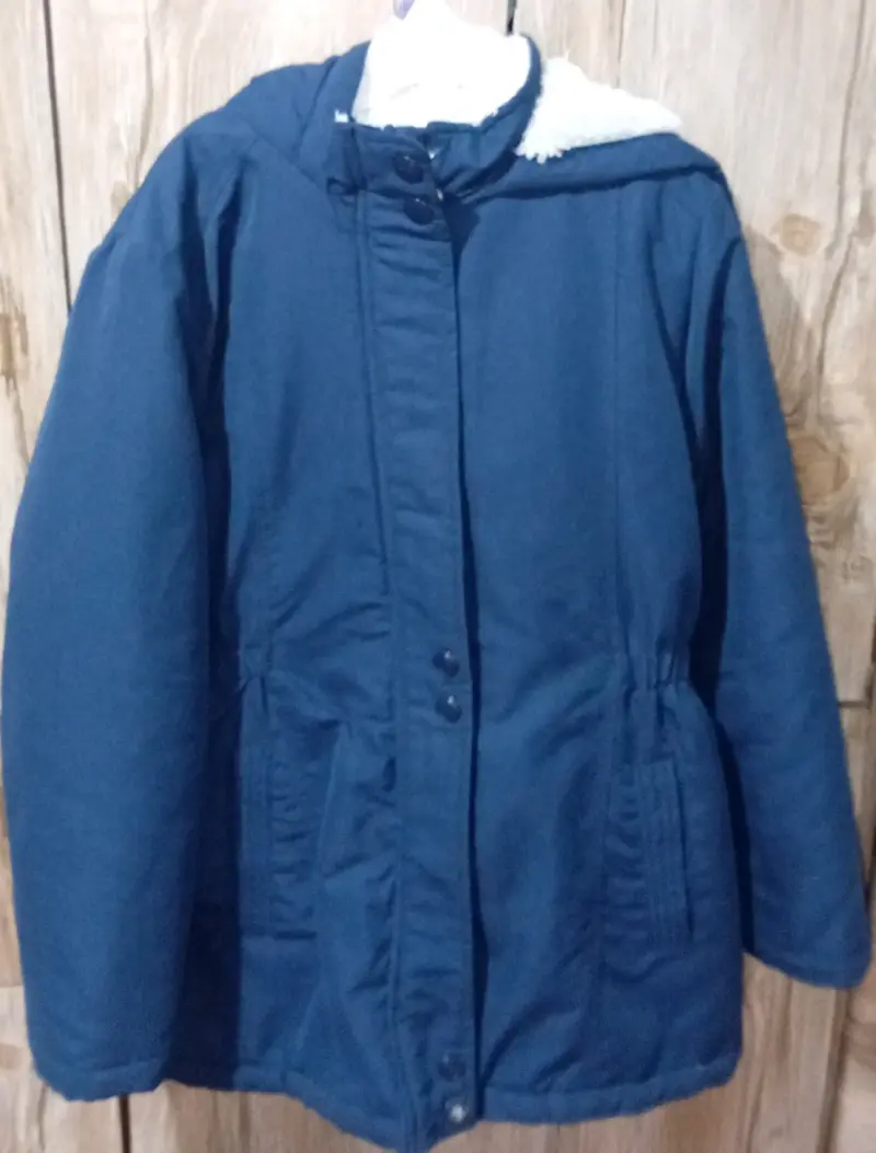 Parka azul con capucha - 1