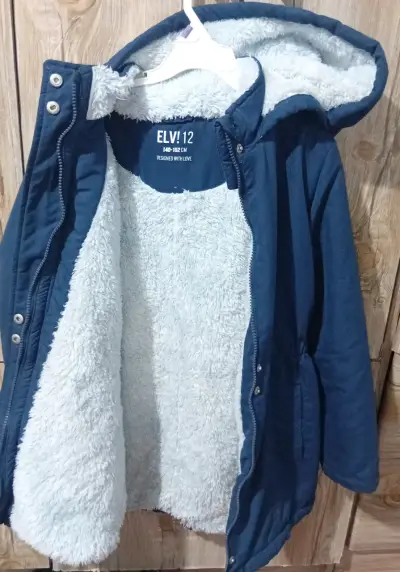 Parka azul con capucha - miniatura 3