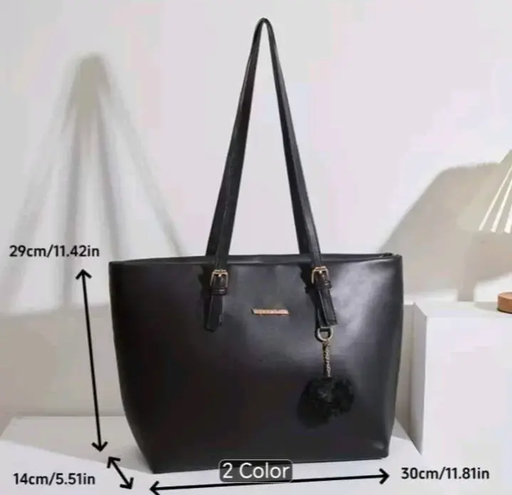 Cartera de cuero negra elegante - 3