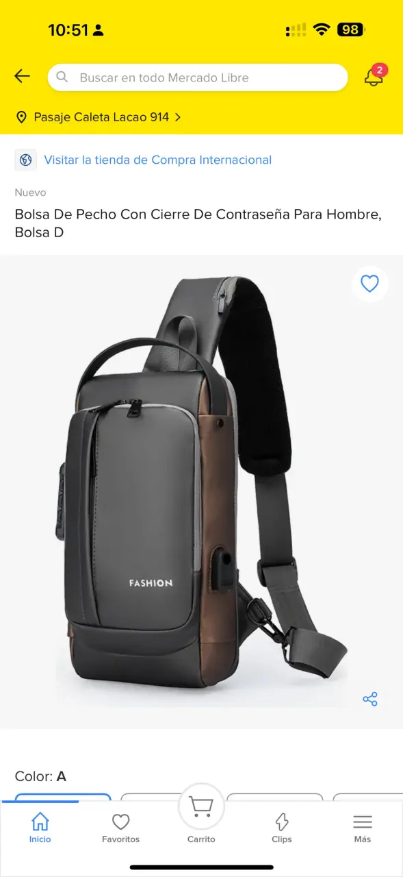 Bolsa de pecho negra unisex - 1