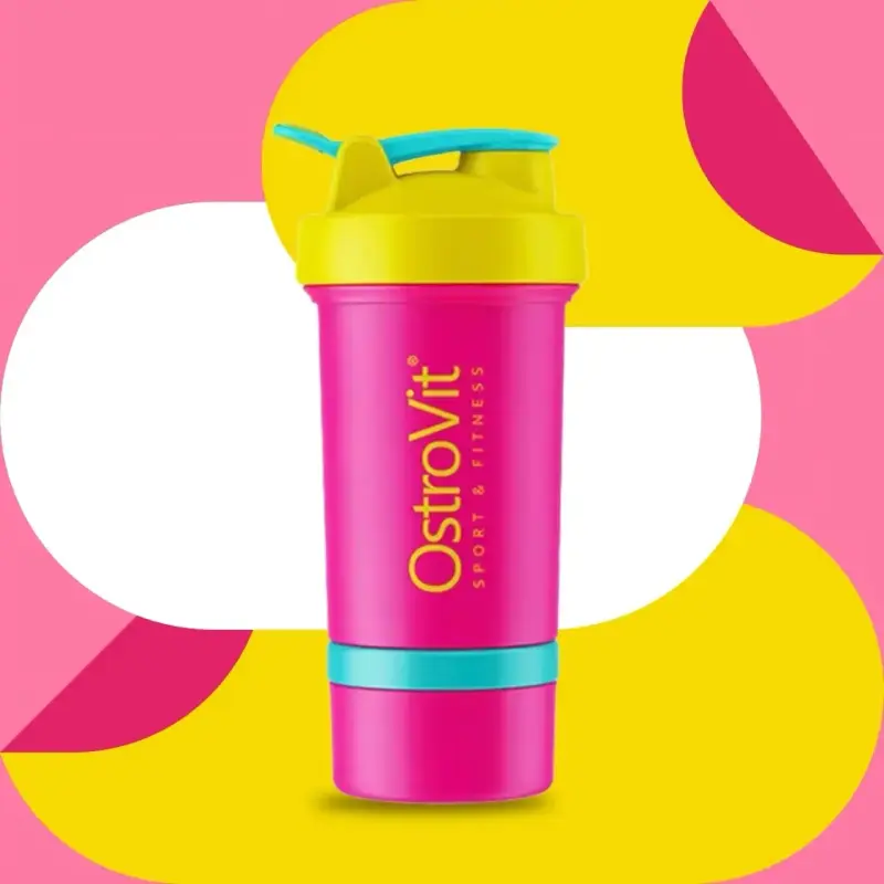 Botella shaker OstroVit rosa