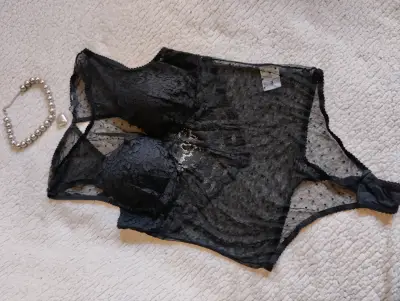 Body de encaje negro XL - miniatura 1