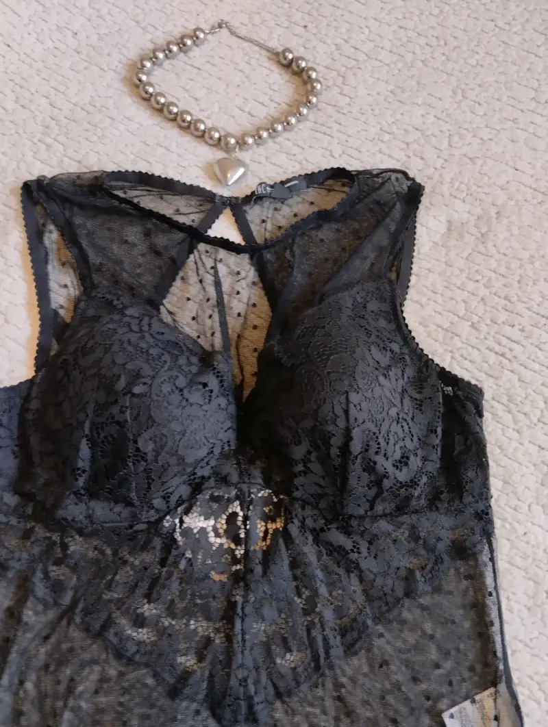 Body de encaje negro XL - 2