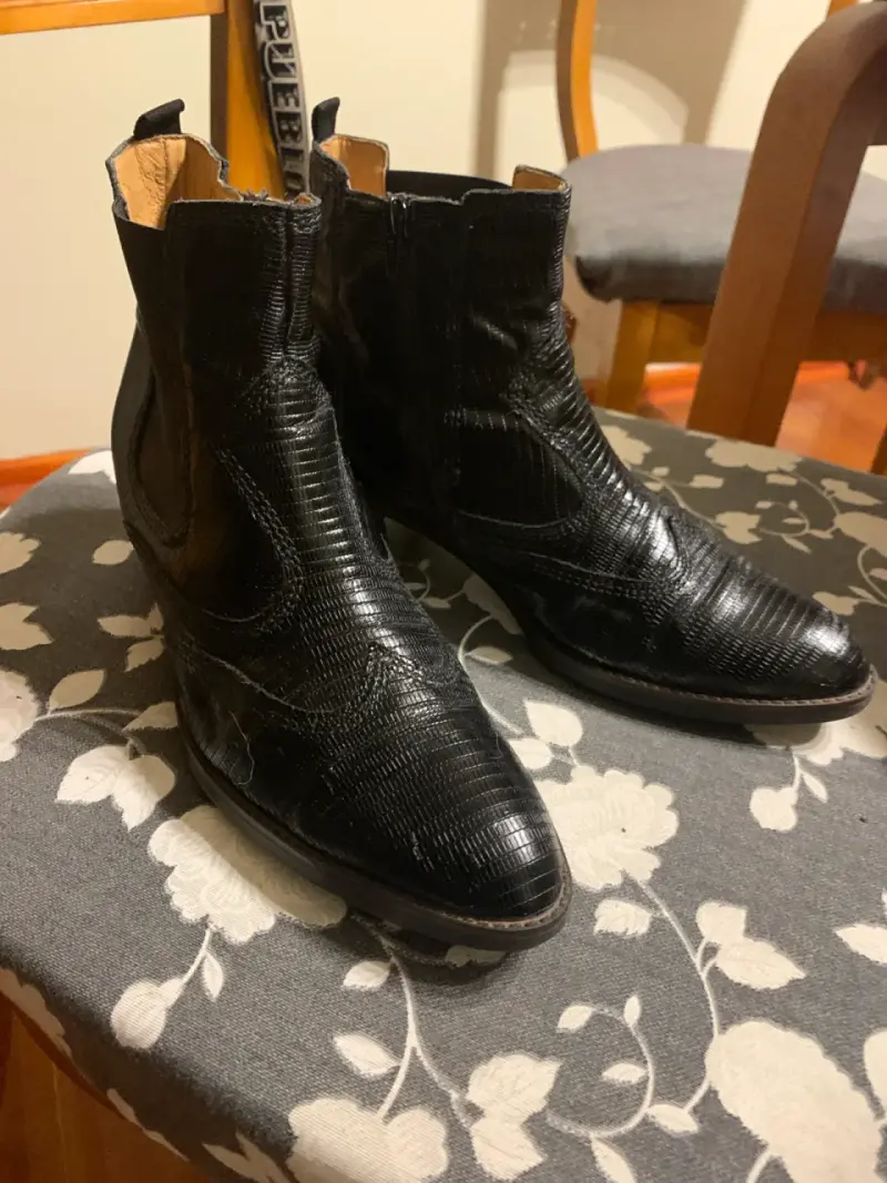 Botines de cuero negro - 1