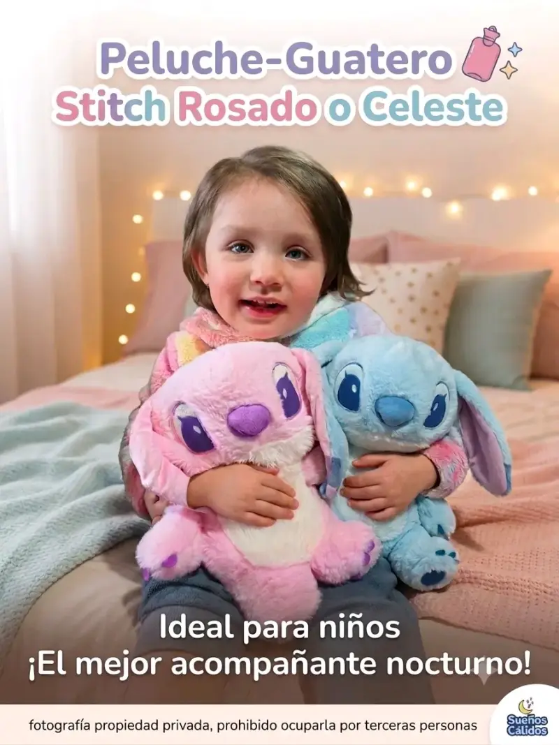 Peluche-Guatero Stitch Rosado o celeste