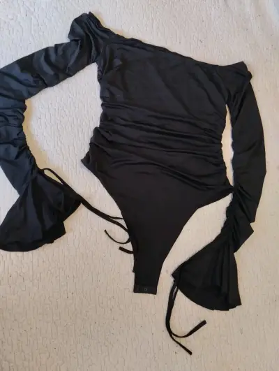 Body negro con mangas largas 0XL - miniatura 1