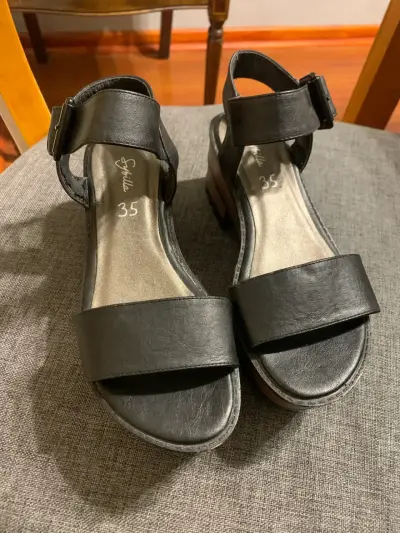 Sandalias negras de mujer talla 35 - miniatura 1