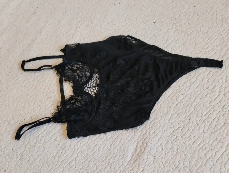 Body de encaje negro sexy XS - 3